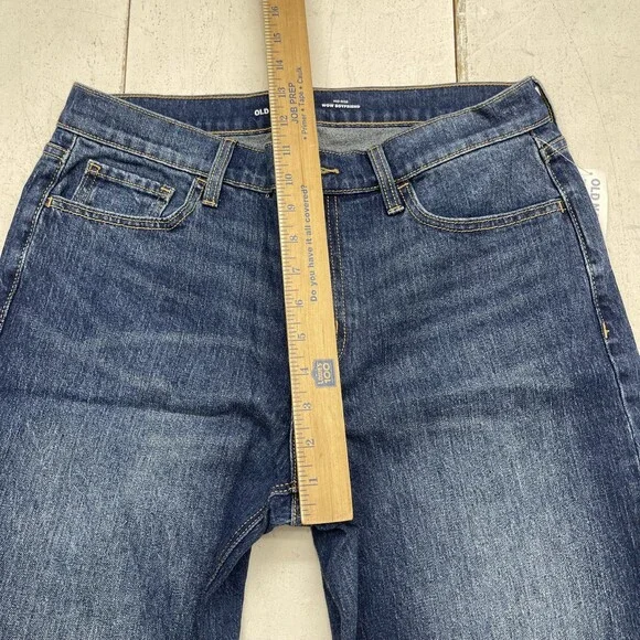 Old Navy Wow Boyfriend Jeans Womens 8 Tall Blue Wash Mid Rise Stretch Denim - Picture 6 of 9